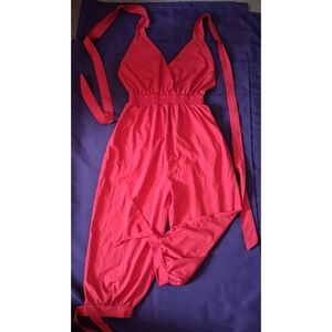 Red Halter Jumpsuit